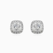Square royal studs unisex Earrings Halo