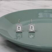 Rectangle crystal earrings woman Earrings Halo