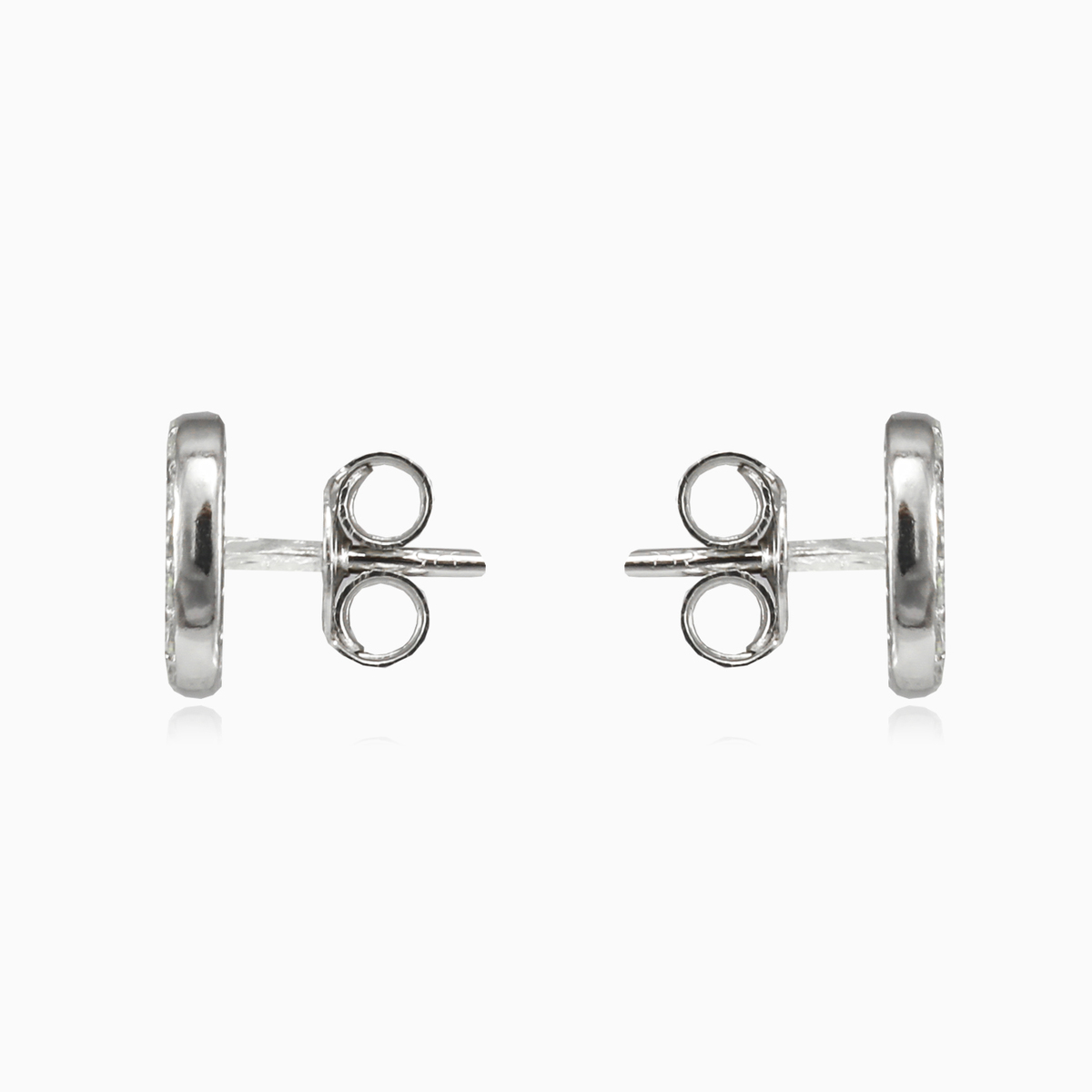 Flat halo blue opal studs woman Earrings Halo N.2