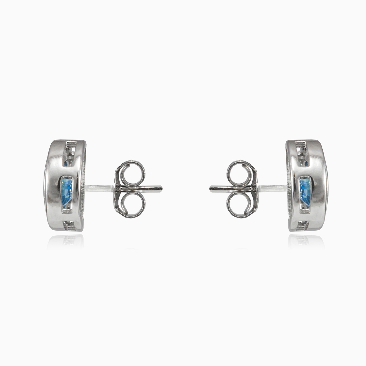 Bezel halo topaz stud earrings woman Earrings Halo N.2