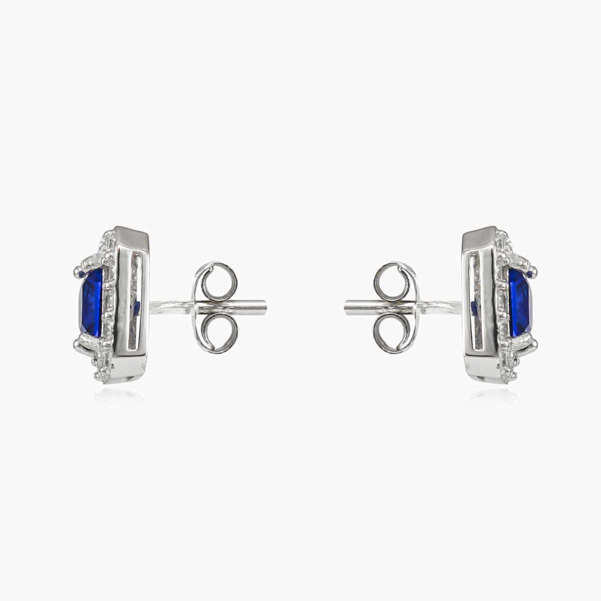 Aretes cuadrados de cuarzo azul mujer Pendientes Halo N.2