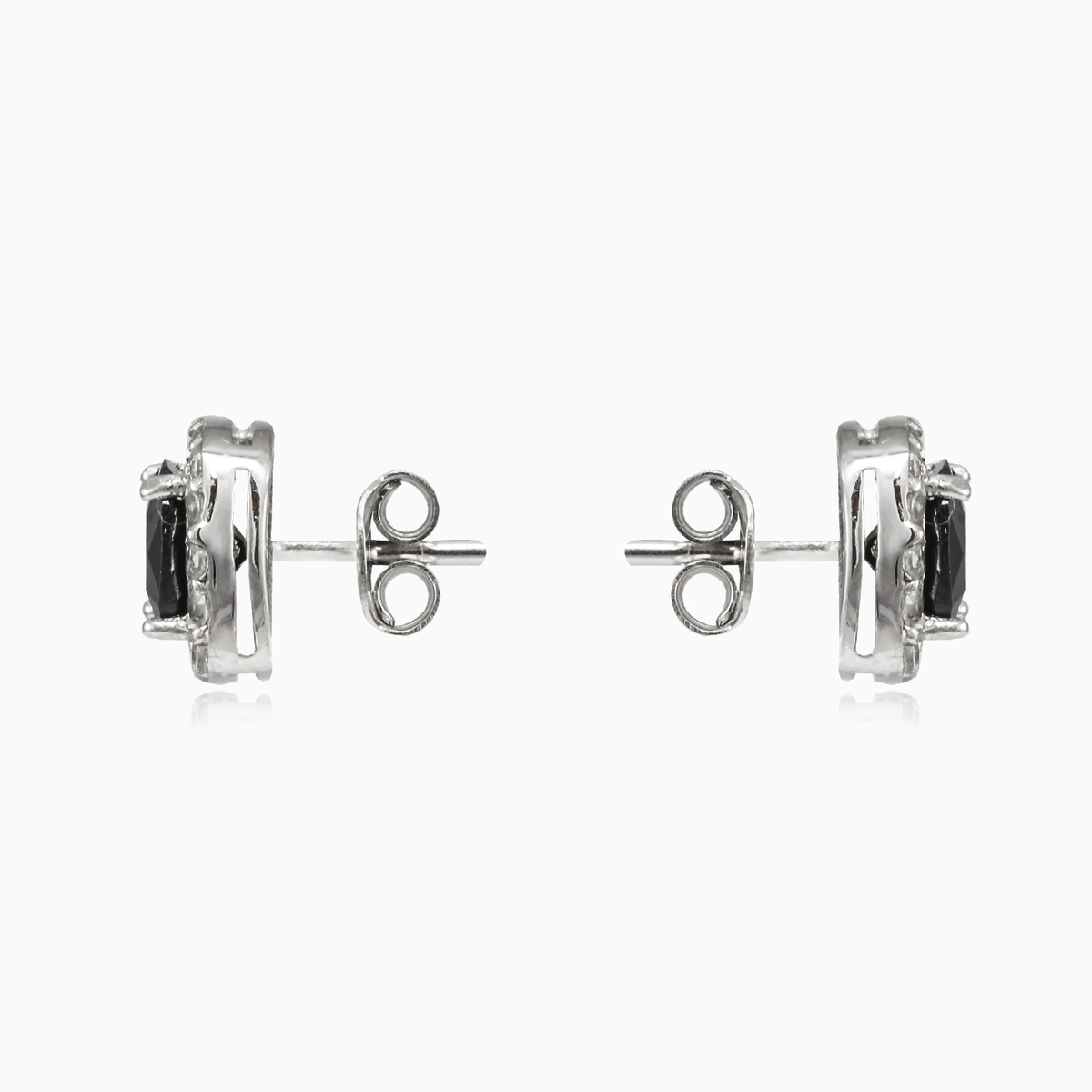 Royal square onyx studs woman Earrings Halo N.2