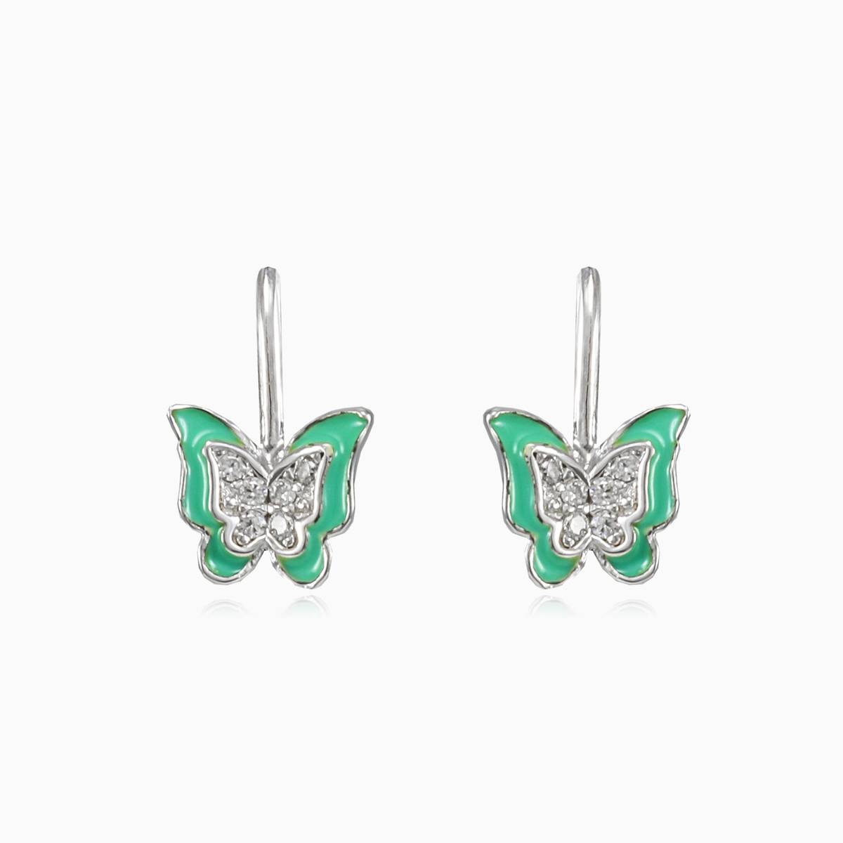 Green butterfly earrings Женские Серьги Bambine N.1
