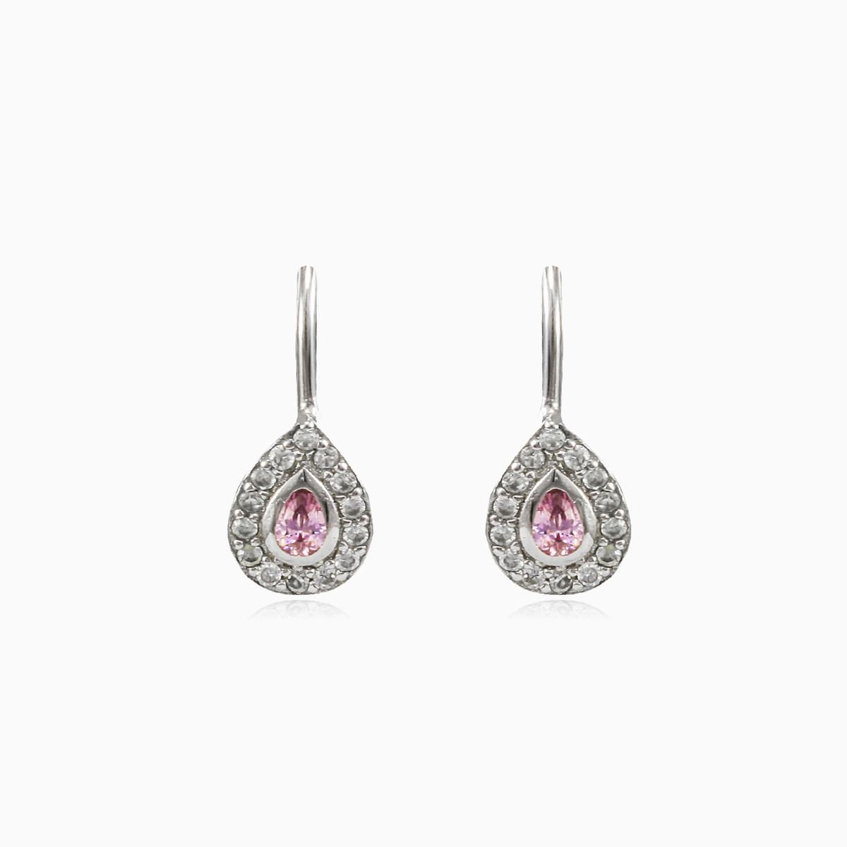 Pear pink quartz earrings Женские Серьги Bambine N.1