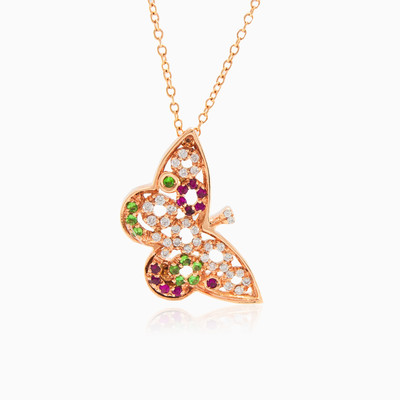 Colorful butterfly woman Necklaces Brillantino