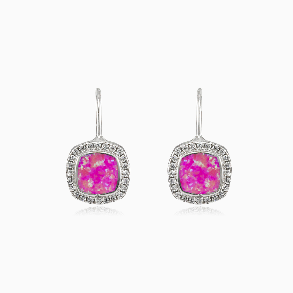 Square drop rose opal earrings woman Earrings Halo N.1