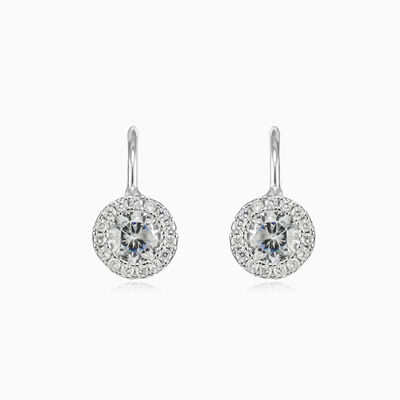 Tiny round drop earrings woman Earrings Halo