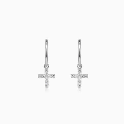 Dangling crystal cross earrings unisex Earrings Santa Croce