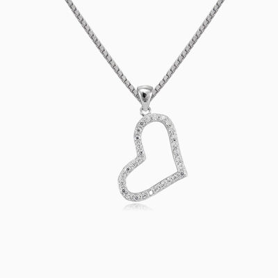Leaning crystal heart pendant woman Pendants Lovely