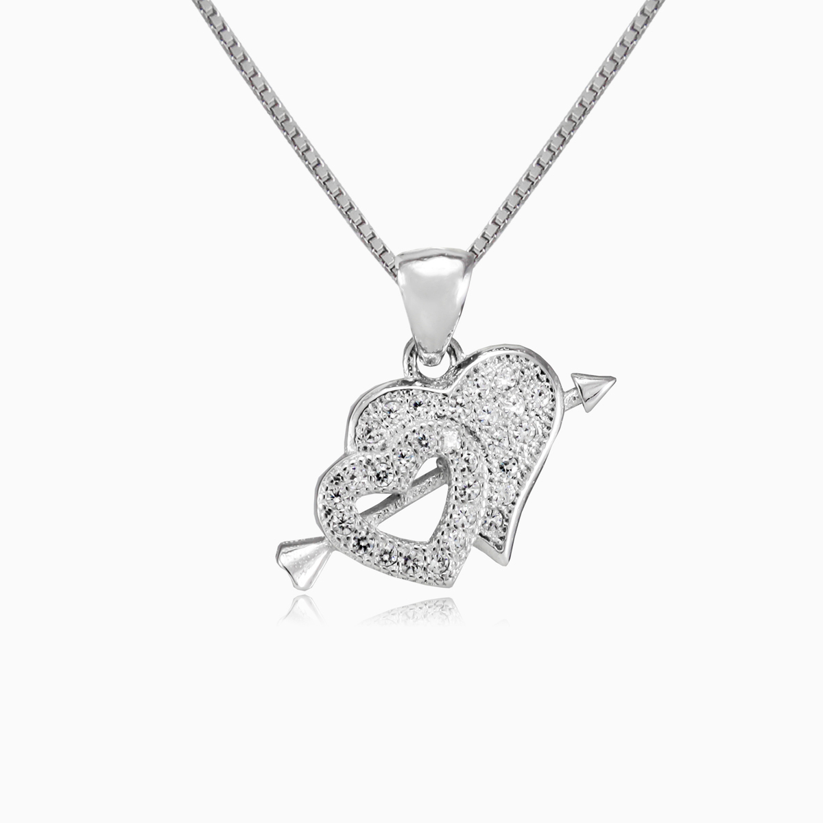 Colgante de dos corazones con flecha mujer Colgantes Lovely N.1