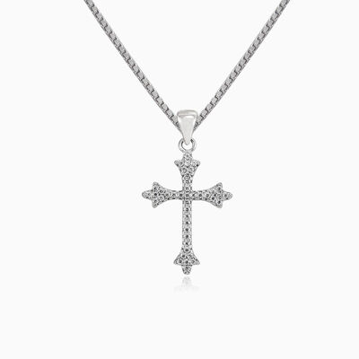 Tiny budded cross pendant unisex Pendants Santa Croce