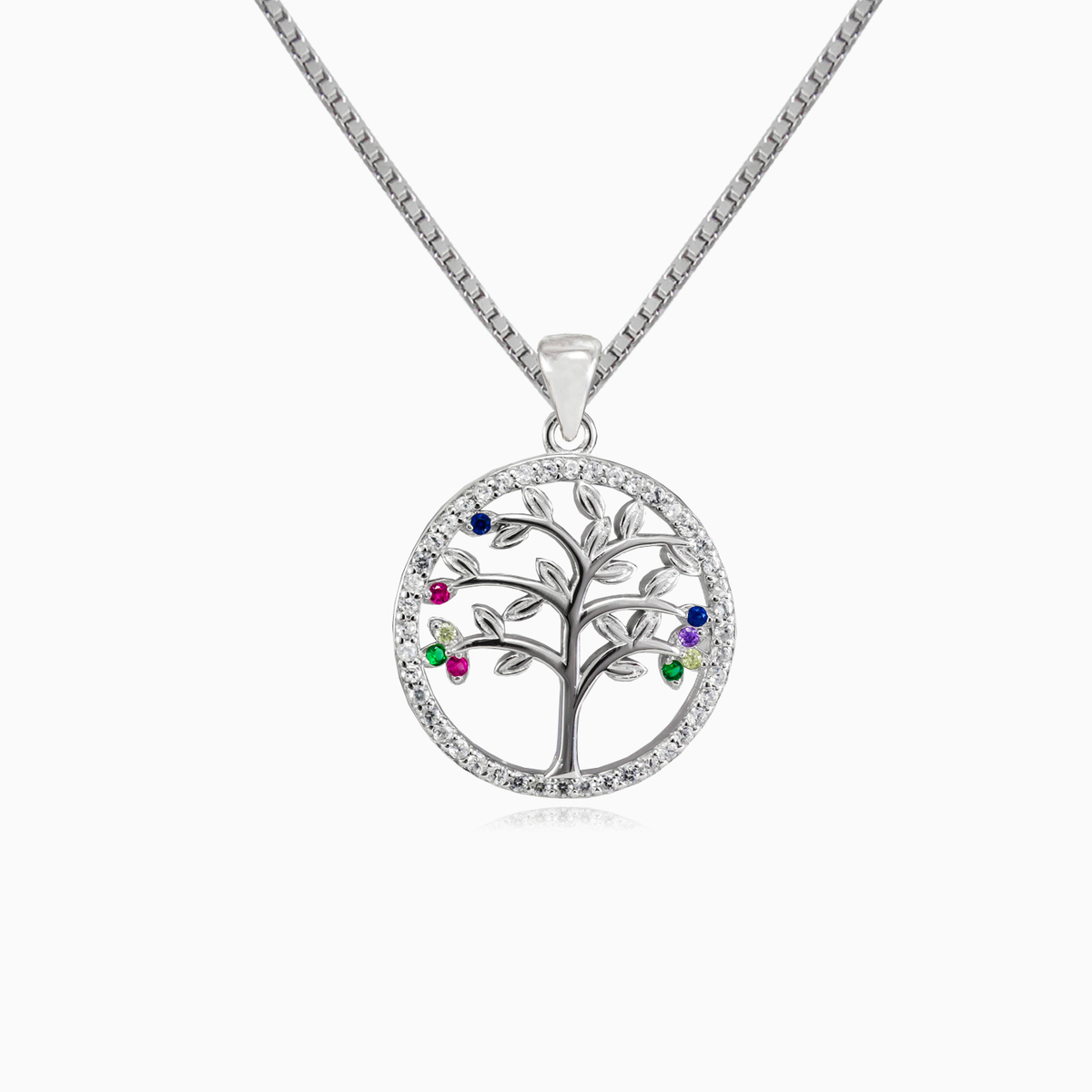 Einfacher farbenfroher Lebensbaum Frauen Anhänger Tree of life N.1