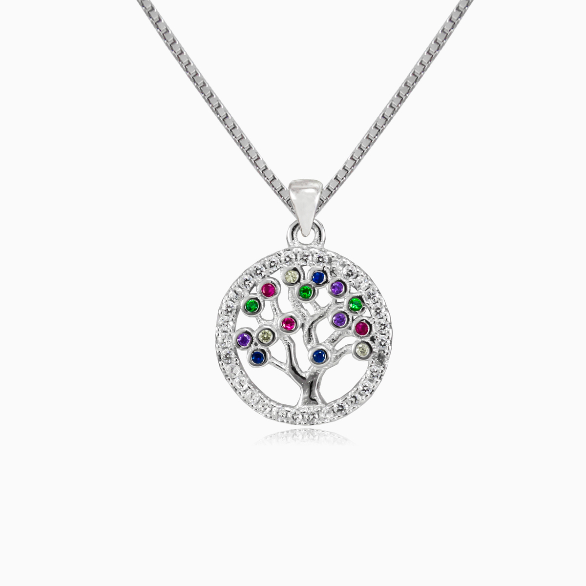 Tiny bezel colorful tree of life pendant Женские Подвески Tree of life N.1