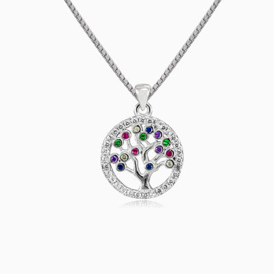 Tiny bezel colorful tree of life pendant woman Pendants Tree of life