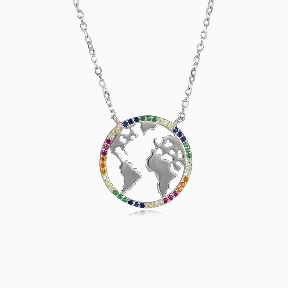 Rainbow earth silver necklace Женские Колье Colorino N.1