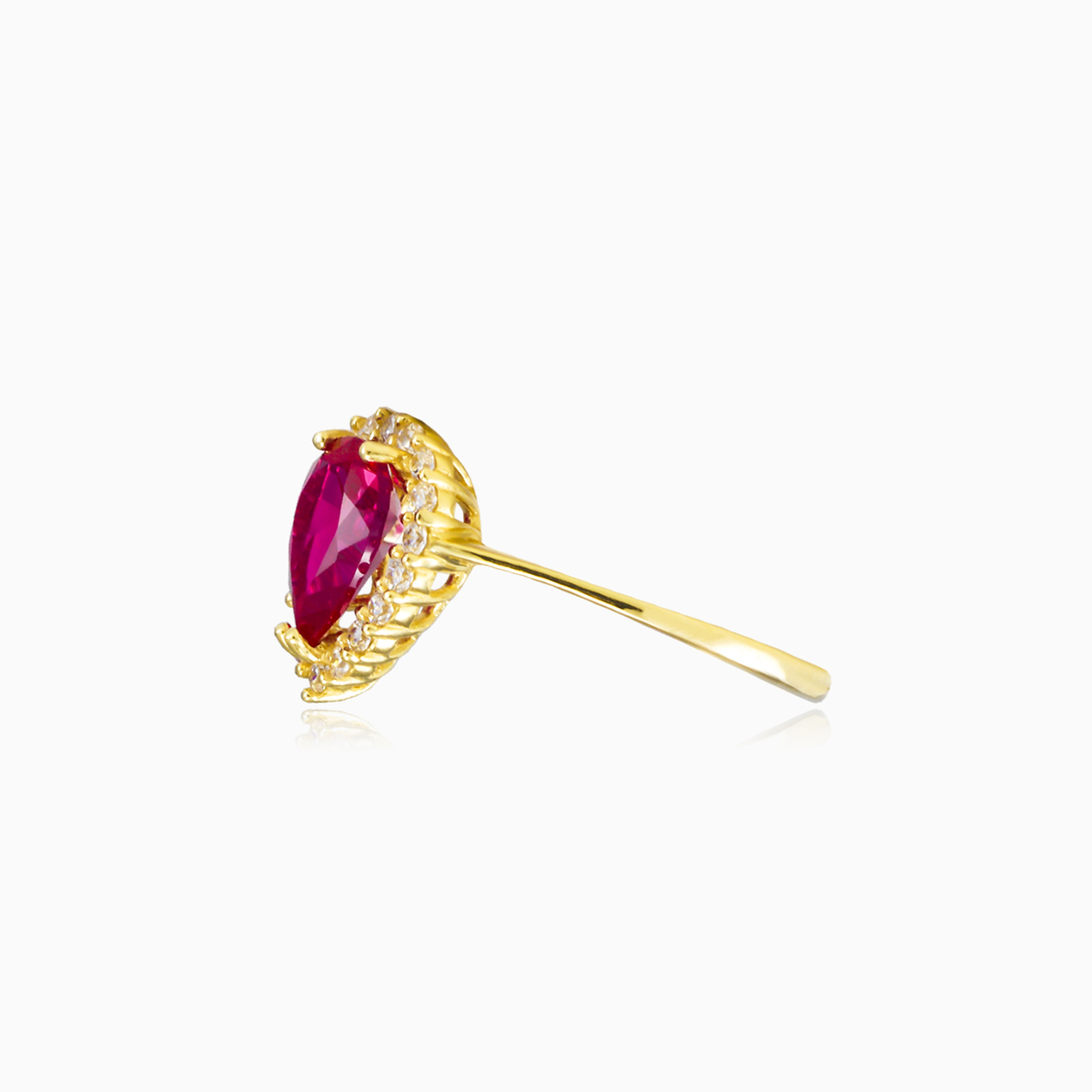 Pear rubellite yellow gold ring woman Rings Royal N.2