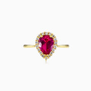 Pear rubellite yellow gold ring Женские Кольца Royal