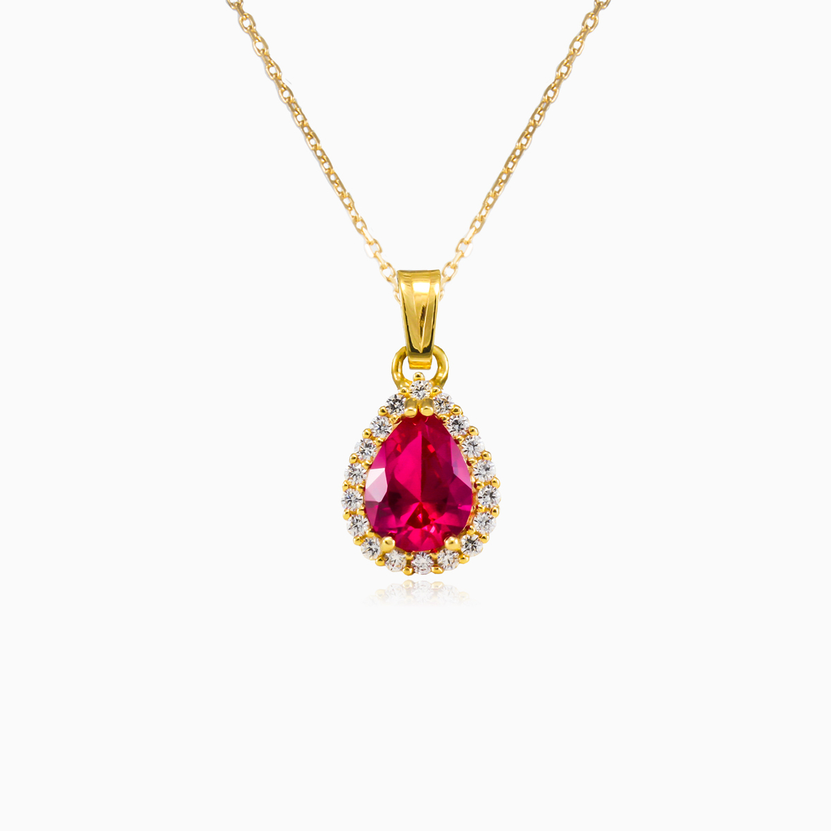 Anhänger aus Birne Rubellit-Gelbgold Frauen Anhänger Royal N.1