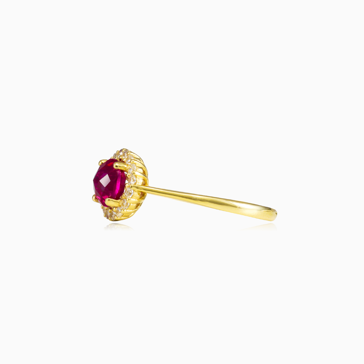 Runder Rubellit-Ring Frauen Verlobungsringe Royal N.2