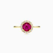 Runder Rubellit-Ring Frauen Verlobungsringe Royal