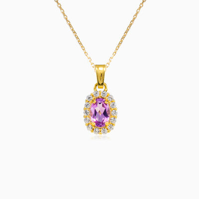 Colgante ovalado de oro con amatista mujer Colgantes Royal