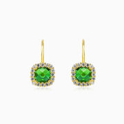 Pendientes de oro y cuarzo verde redondo mujer Pendientes Royal