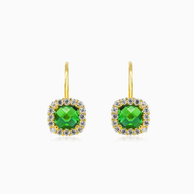 Cushion green quartz gold earrings woman Earrings Royal