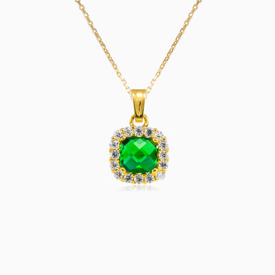 Cushion green quartz gold pendant woman Pendants Royal