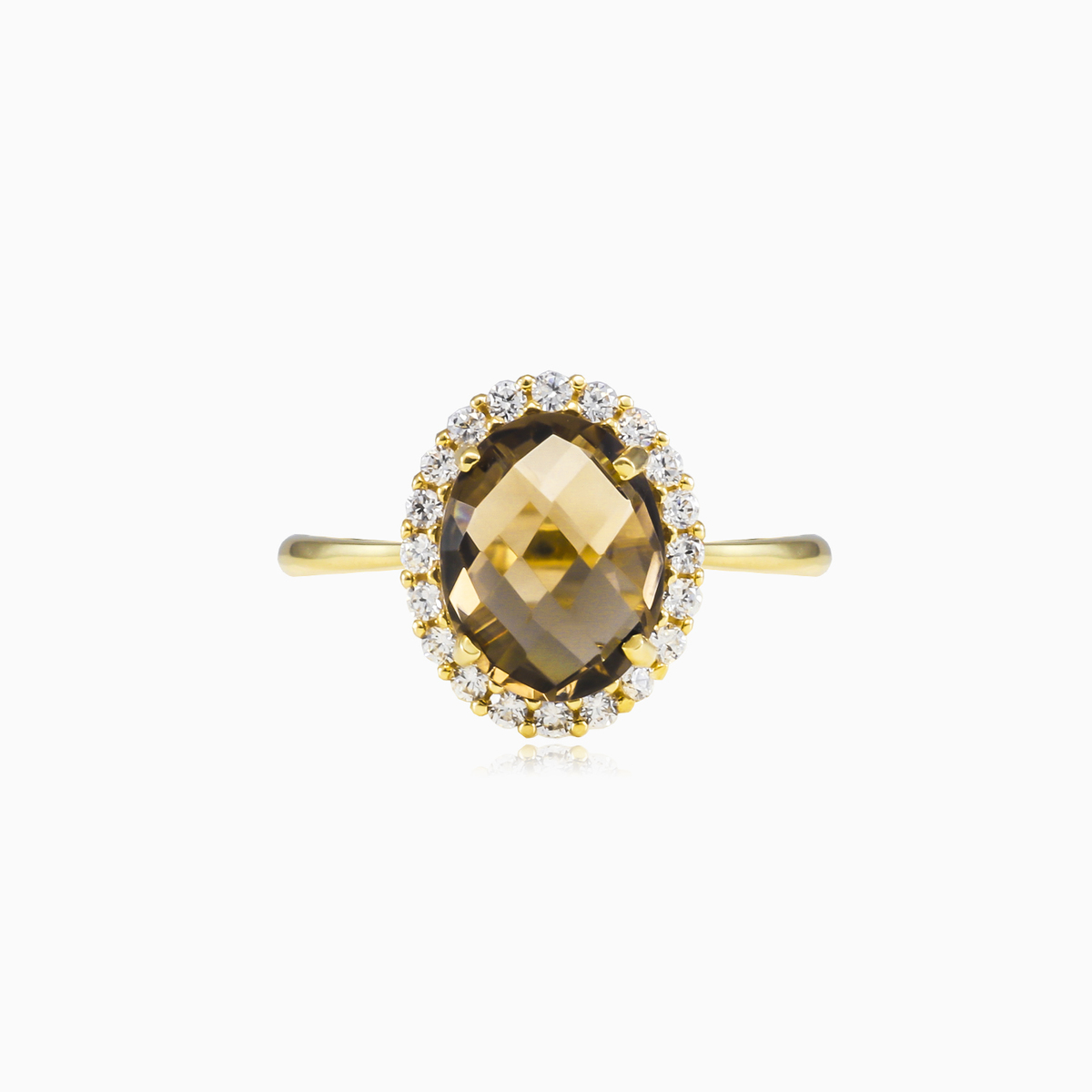 Oval smoky topaz gold ring Женские Помолвочные кольца Royal N.1