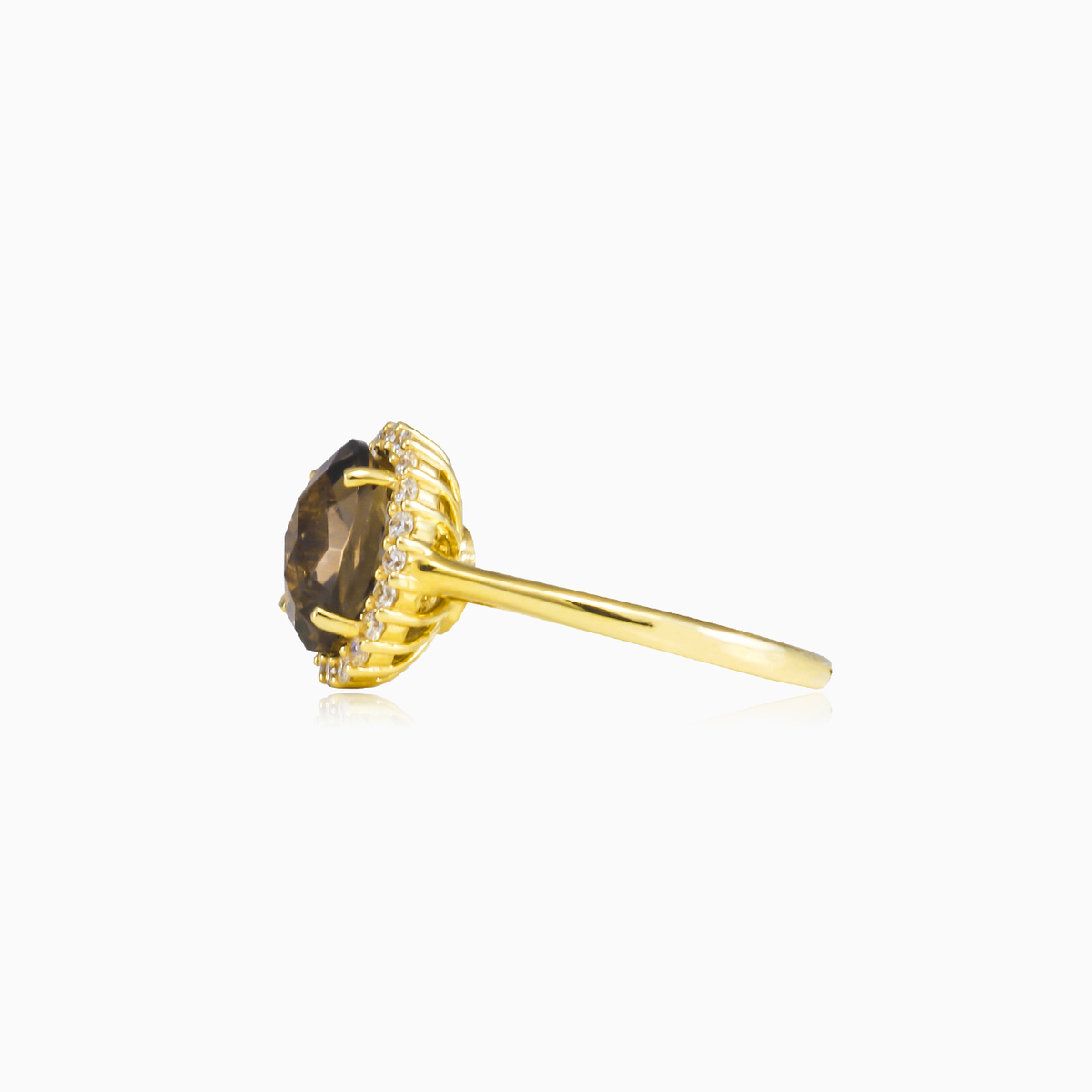 Oval smoky topaz gold ring Женские Помолвочные кольца Royal N.2