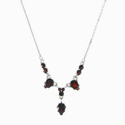Silver garnet necklace woman Necklaces Colorino
