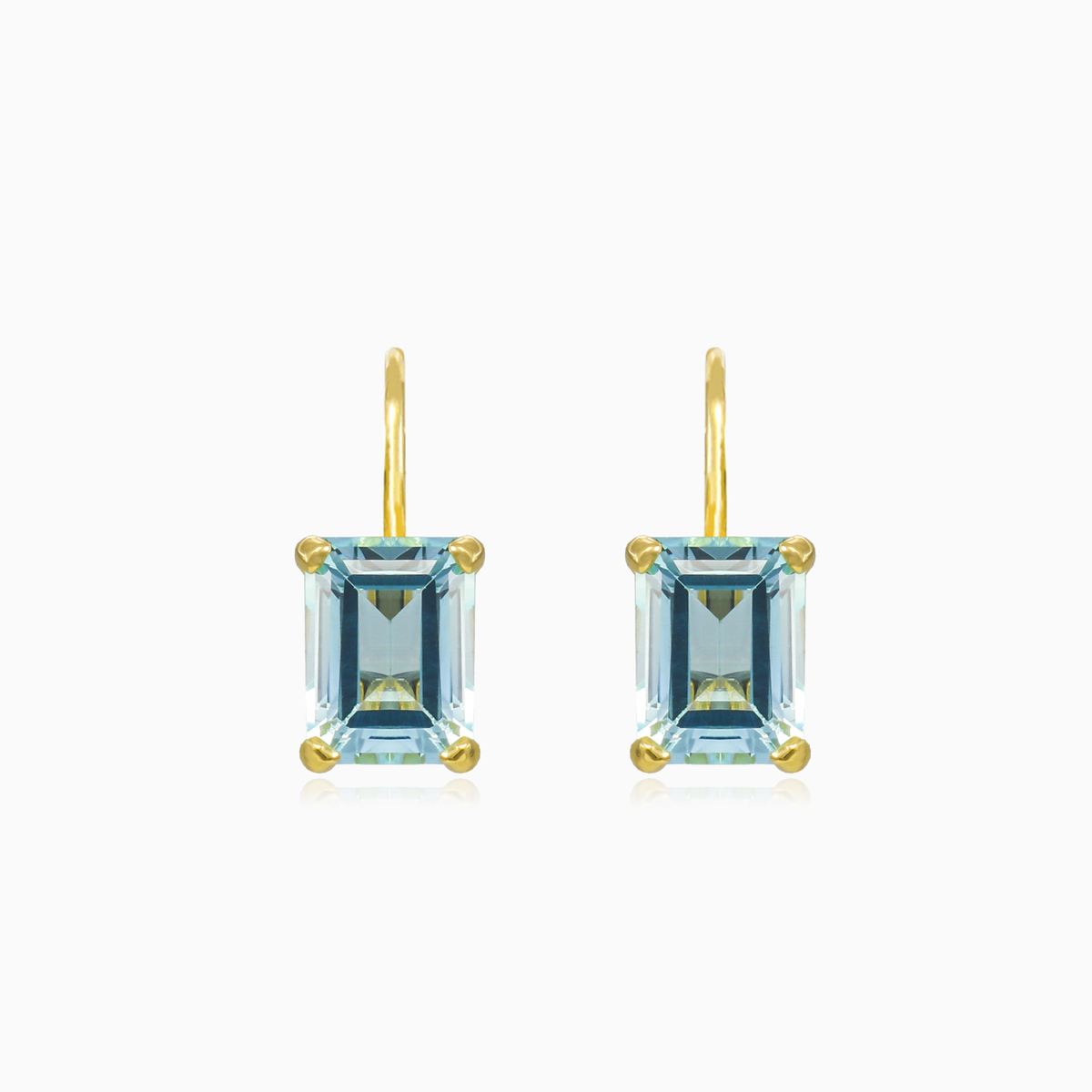 Goldohrringe aus blauem Topas Frauen Ohrringe Tinge N.1