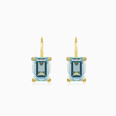 Blue topaz gold earrings woman Earrings Tinge