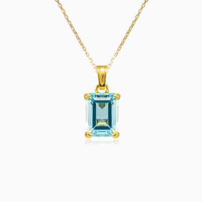 Blue topaz gold pendant woman Pendants Tinge