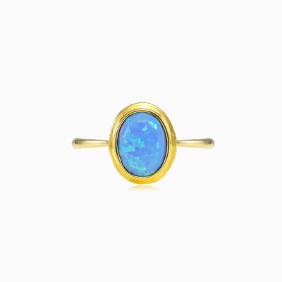 Anillo clásico de ópalo azul mujer Anillos Tinge