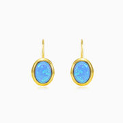 Pendientes clásicos de ópalo azul mujer Pendientes Tinge