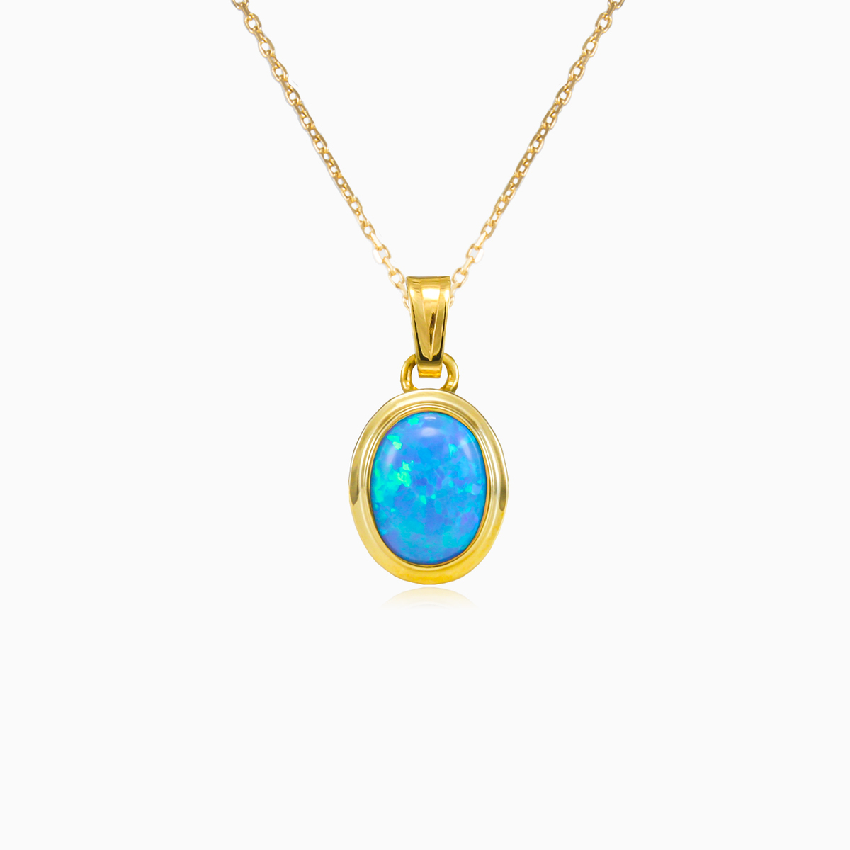 Pendentif classique en opale bleue femme Pendentifs Tinge N.1