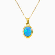 Pendentif classique en opale bleue femme Pendentifs Tinge