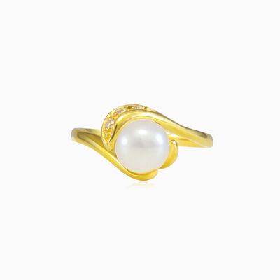 Unique white pearl crystal ring woman Rings Tinge