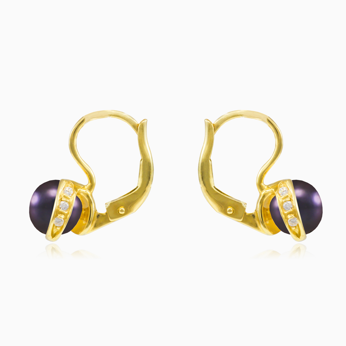 Pendientes únicos de cristal y perla negra mujer Pendientes Tinge N.1