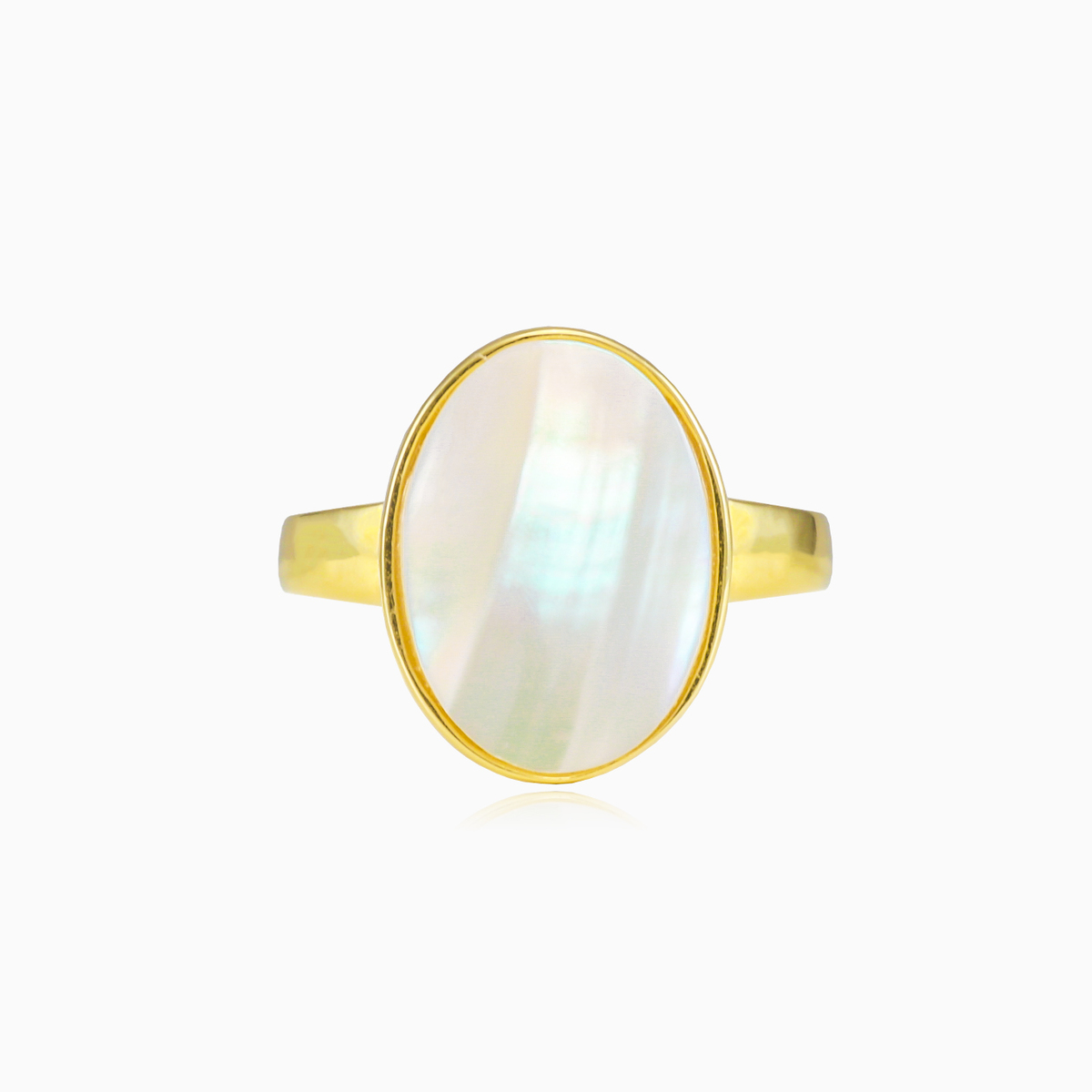 Ovaler Ring aus Perlmuttgold Frauen Ringe Tinge N.1