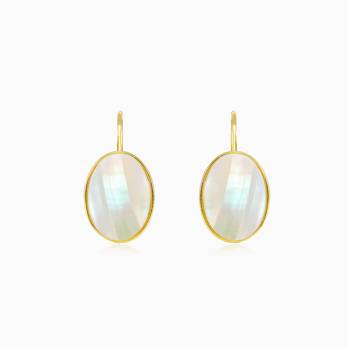 Oval nacre gold earrings woman Earrings Tinge N.1