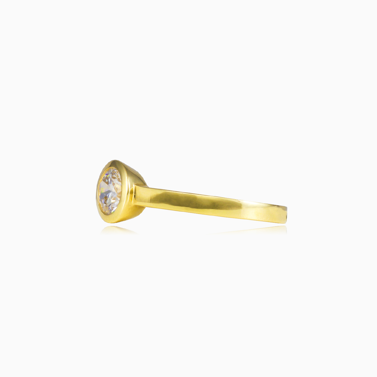 Bezel gold crystal ring Женские Помолвочные кольца Lustrous N.2