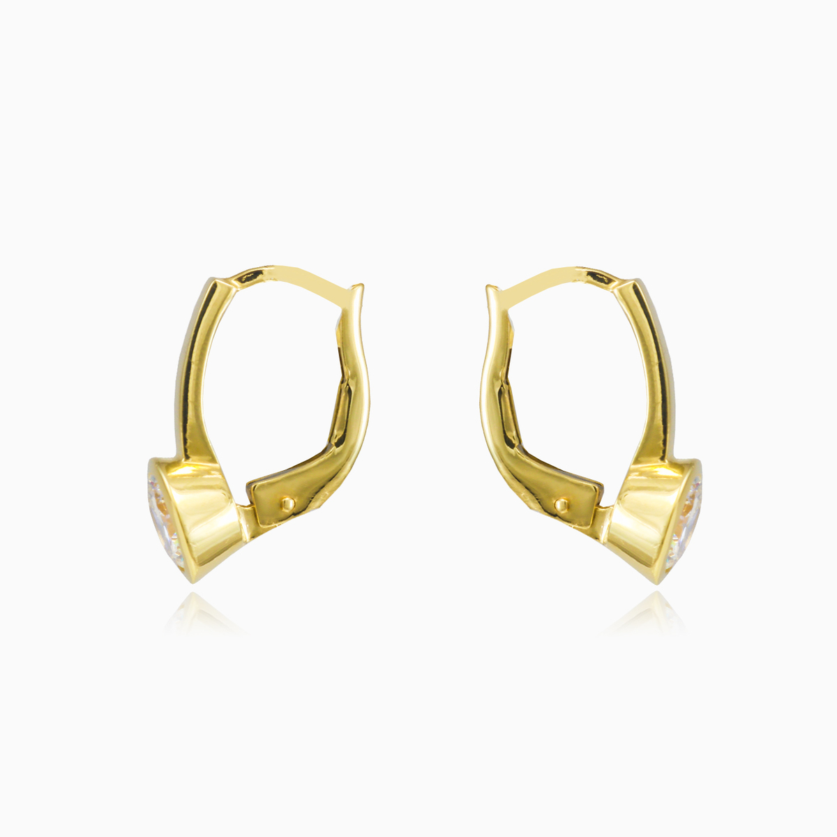 Bezel gold crystal earrings Женские Серьги Lustrous N.2