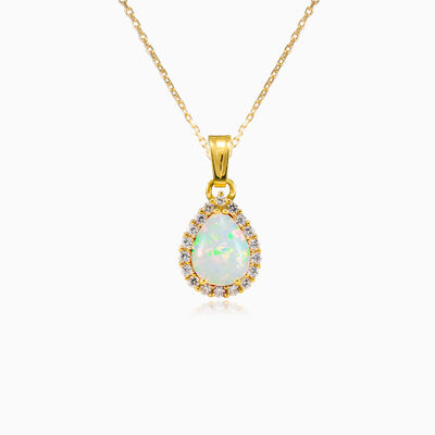 Pear white opal gold pendant woman Pendants Royal