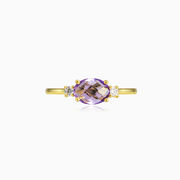 Oval briolette amethyst gold ring woman Engagement rings Tinge