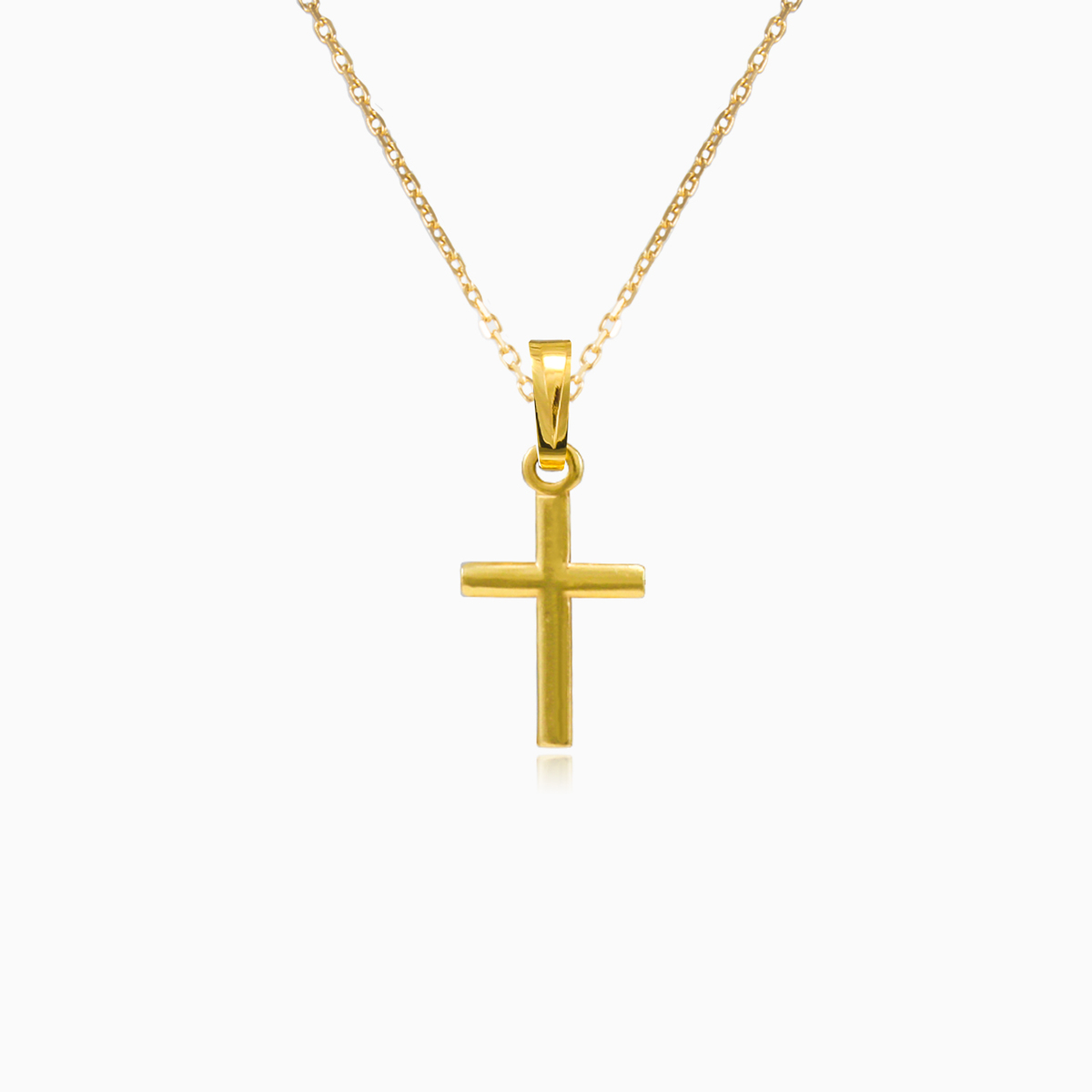 Pendentif croix simple en or jaune unisex Pendentifs Santa Croce N.1