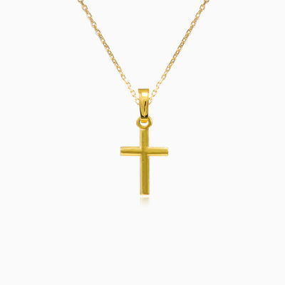 Simple yellow gold cross pendant unisex Подвески Santa Croce
