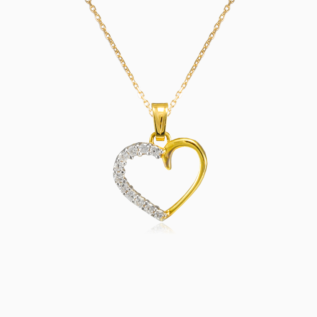 Pendentif coeur en cristal d'un côté femme Pendentifs Lovely N.1