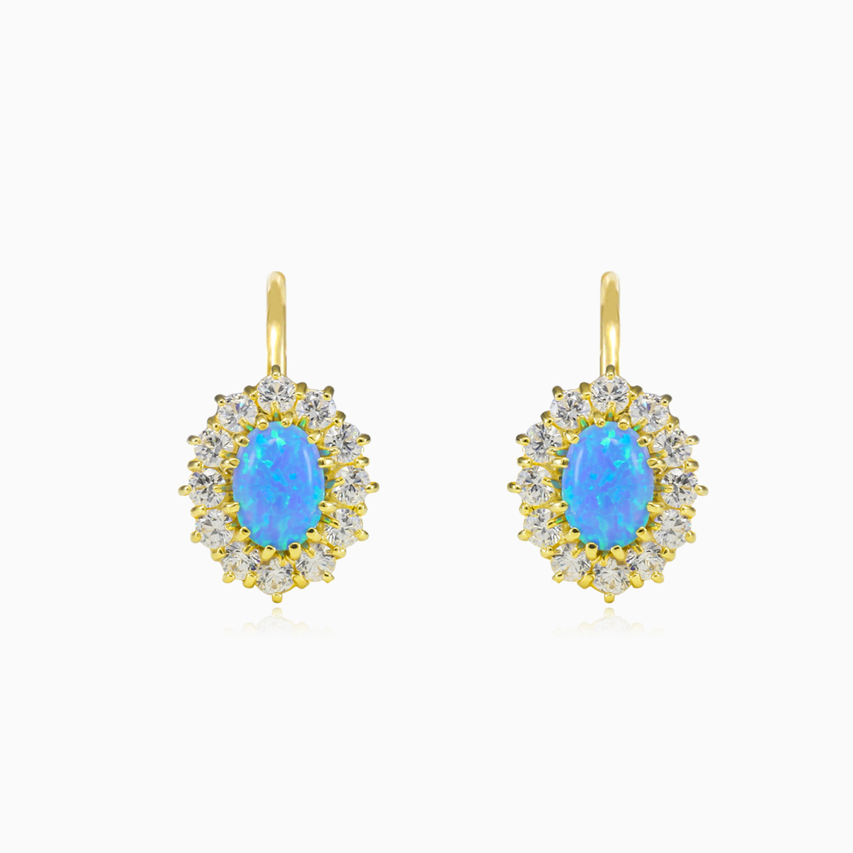 Königlich goldene blaue Opal-Ohrringe Frauen Ohrringe Royal N.1